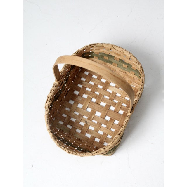 Brown Vintage Handmade Gathering Basket For Sale - Image 8 of 13