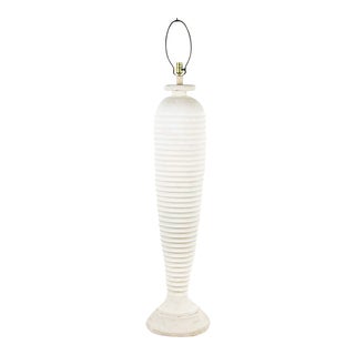 Modern Ceramic White Textured Floor Lamp For Sale