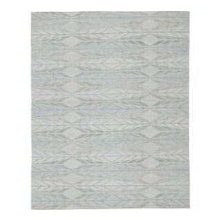 Rug & Kilim’s Scandinavian Outdoor Rug in Blue & Gray Geometric Pattern - 5'x8' For Sale