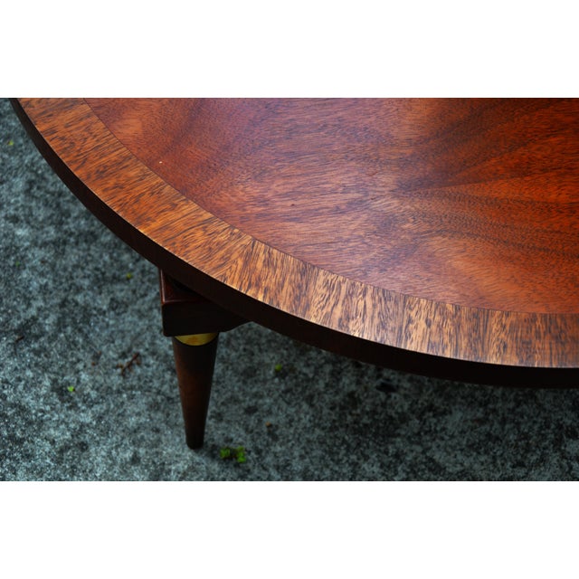 Brown Round Mid-Century Modern Coffee Table by Lane Furniture Company, 1957 For Sale - Image 8 of 9
