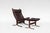 Set of Dark Brown Leather Highback Siesta Chair and Ottoman by Ingmar Relling for Westnofa, 1970s For Sale - Image 3 of 7