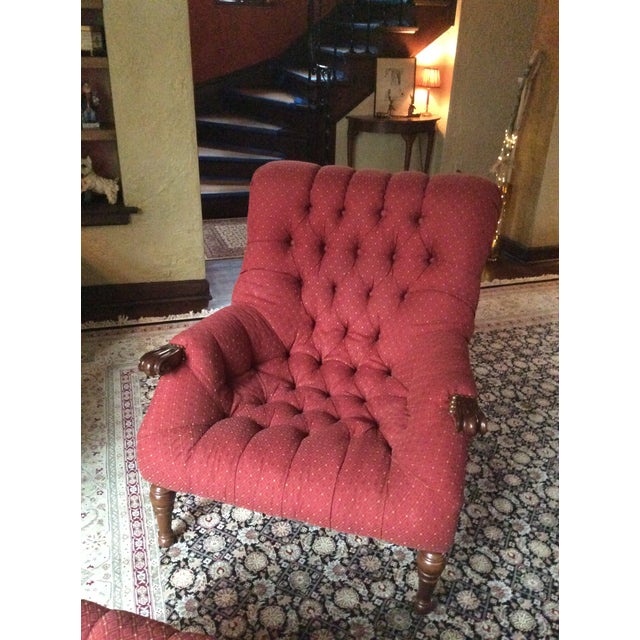 Sleepy Hollow Chair & Ottoman - A Pair | Chairish
