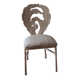 Mid 20th Century Iron Palm Beach RegencyRegency Upholstered Seat Chair For Sale