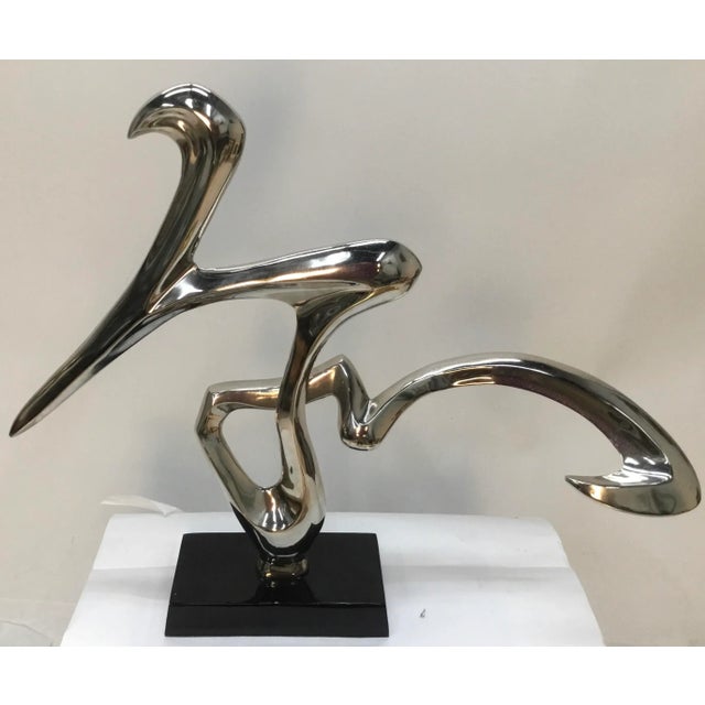 Mid 20th Century Large Mid Century Free-Form Abstract Chrome Plated Sculpture . For Sale - Image 5 of 13