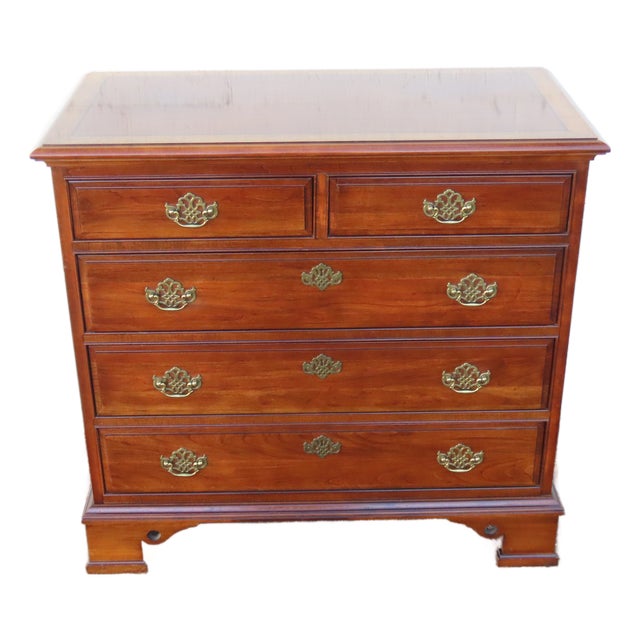 Pennsylvania House Inlay Cherry Low Dresser Chest 6309 For Sale
