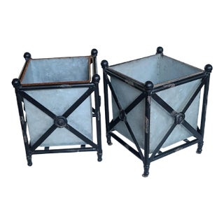 Pair of ‘X’ Cachepots For Sale