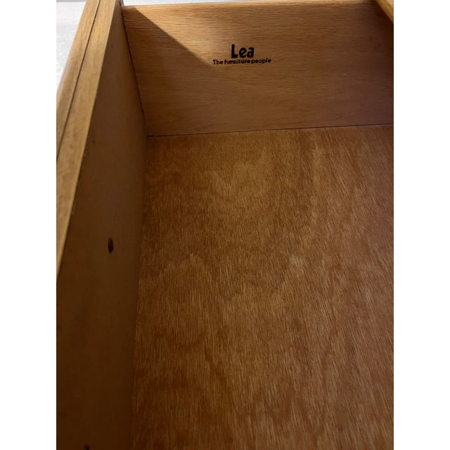 Late 20th Century Lea Industries Chinoiserie Faux Bamboo 6 Piece Modular Corner Desk Cabinet Hutch & Chair Set For Sale - Image 12 of 13