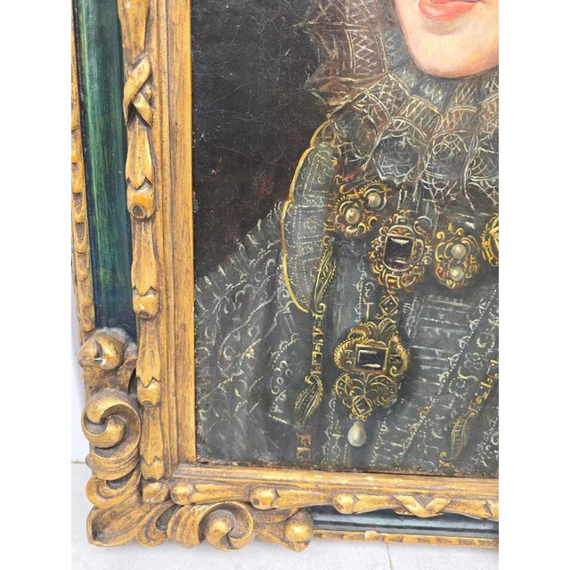 Circle of Juan Pantoja de la Cruz, Portrait of a Lady of the Spanish Court, 16th Century, Oil Painting For Sale - Image 7 of 13
