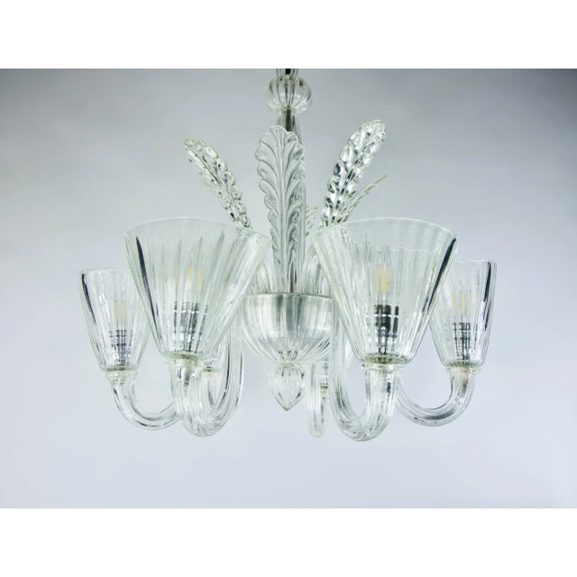 Murano 1940s Italian Venetian Murano Glass Chandelier For Sale - Image 4 of 9