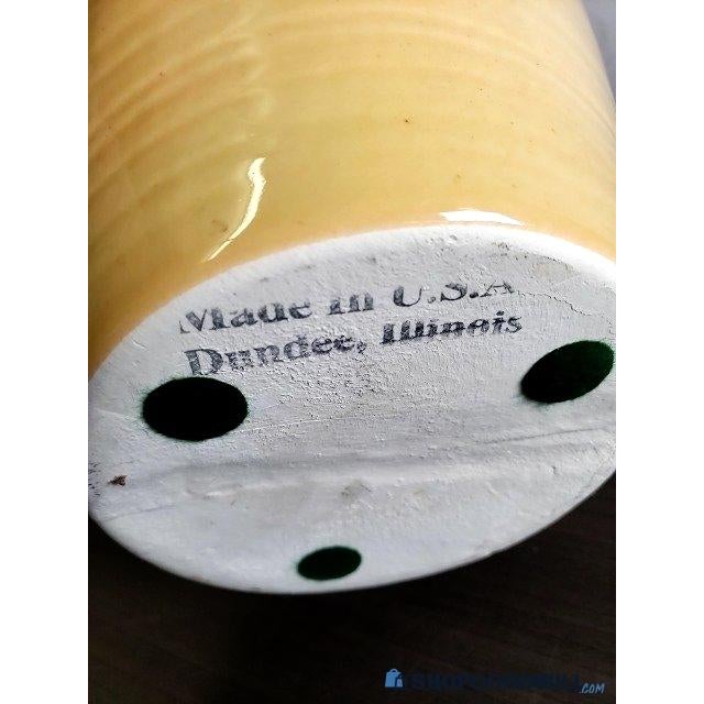 Oversize 1950s Haeger Potteries 20" Pastel Yellow Ceramic Amphora Floor Vase For Sale - Image 11 of 11