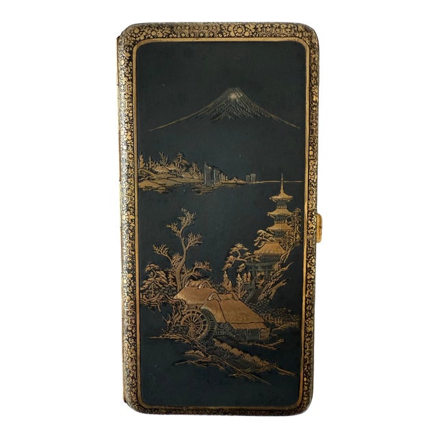 Antique Komai Style Damascene Cigarillo Case For Sale