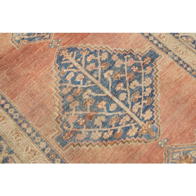 Burnt Orange 1900's Room-Sized Wool Rug Rustic Antique Bidjar Design With Medallion Motif For Sale - Image 8 of 9