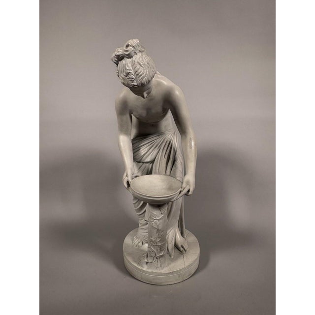 Neoclassical sculpture of a Danaid, 19th century, 55 cm, white marble For Sale - Image 6 of 9