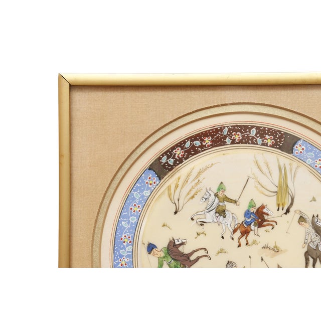 Traditional Miniature Persian Painting of Hunters on Horseback For Sale - Image 3 of 7