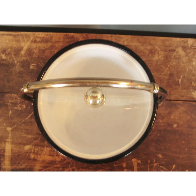 Hollywood Regency Patent Leather Ice Bucket For Sale - Image 4 of 4