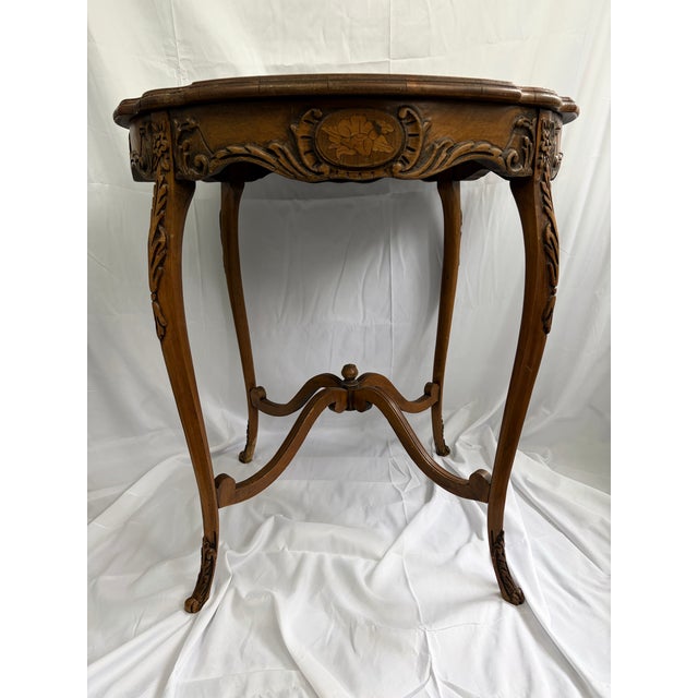 J.B. Van Sciver Company Distressed Louis XV Revival Hand-Carved Parlor Table by Jb Van Sciver Co. - C. 1900 For Sale - Image 4 of 11