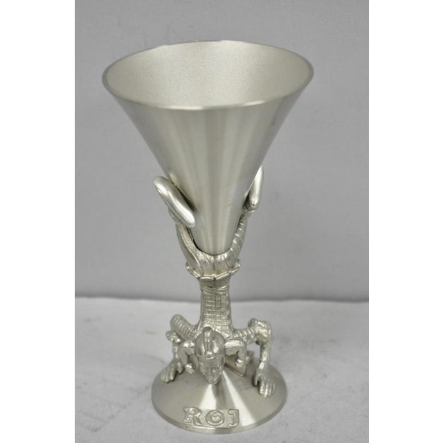Vintage Royal Order of Jesters Figural Pewter Metal 2006 Award Renaissance Goblet Cup. Engraved "Royal Order of Jesters...