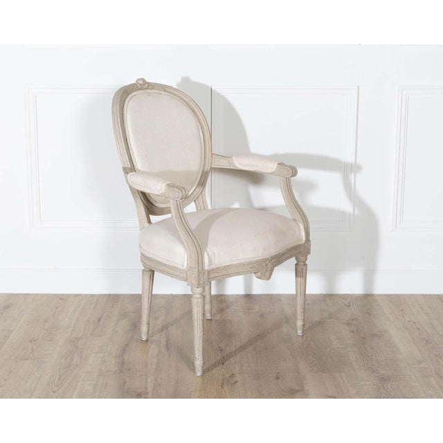 Pair of Early 20th Century Swedish Gustavian Style Oval Back Armchairs For Sale - Image 11 of 14