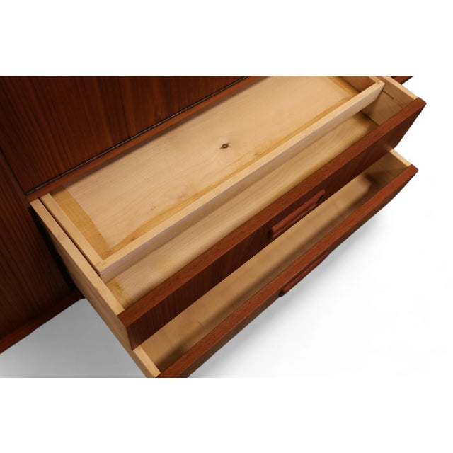 Danish Highboard in Teak with Bar Cabinet and Slanted Legs, 1960s For Sale - Image 4 of 12