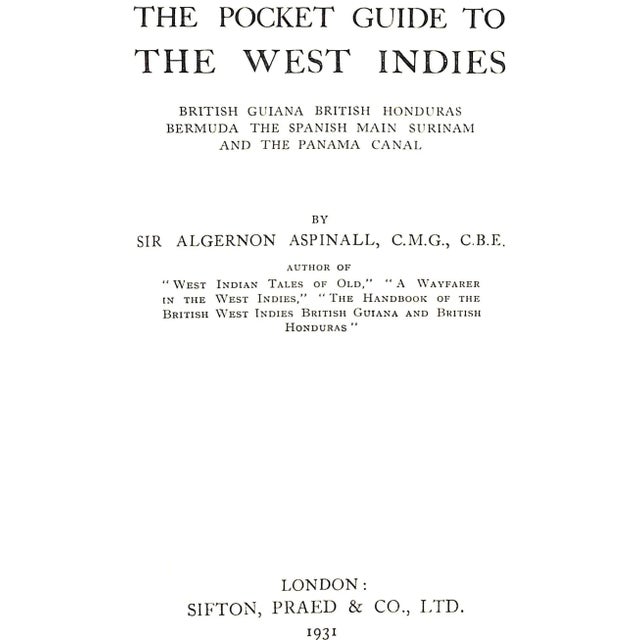 "The Pocket Guide to the West Indies" 1931 Aspinall, Sir Algernon For Sale - Image 4 of 12