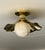 Wavy Brass Flush Mount Light With Alabaster Globe For Sale - Image 12 of 13