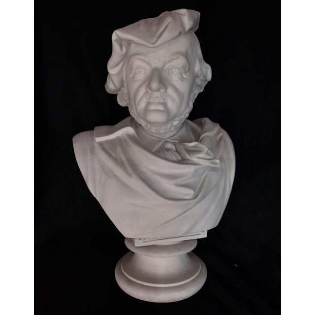 Rare EXTRA LARGE Antique Parian RICHARD WAGNER Bisque Portrait Bust Statue R.&L. For Sale In Cleveland - Image 6 of 16