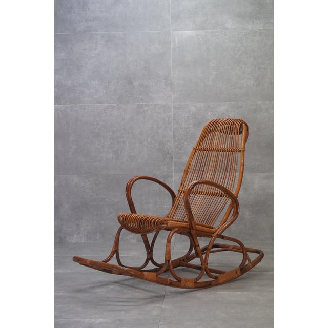 Vintage Wicker Rocking Chair, 1950s For Sale - Image 6 of 6