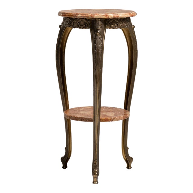 1900-1909 France Deep Ebony Black Marble-Top Gueridon Table For Sale