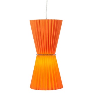 Large Orange Pleated Pendant Lights For Sale