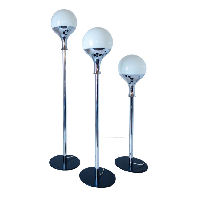 Vintage Italian Floor Lamps in the style of Artemide, 1970s, Set of 3 For Sale
