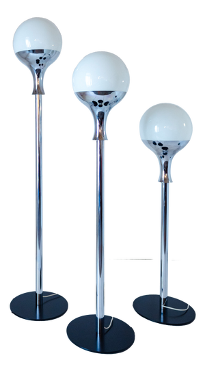 Vintage Italian Floor Lamps in the style of Artemide, 1970s, Set of 3