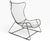 White Polished Stainless Steel and Shearling Chair and Ottoman, 2000s For Sale - Image 8 of 9