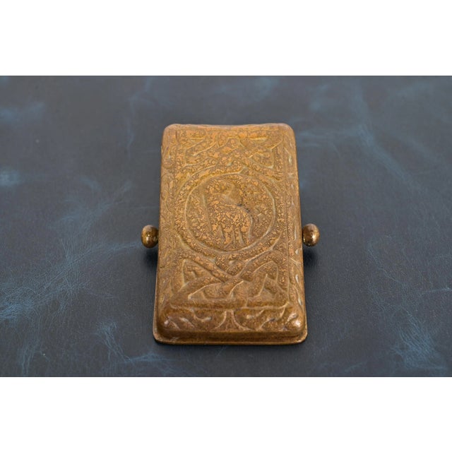 Art Deco Tiffany Studios New York Zodiac Pattern Bronze Doré Large Paper Clip For Sale - Image 3 of 11