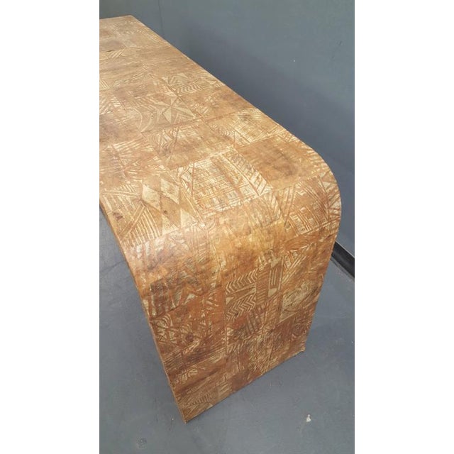 Contemporary Hand-Stenciled Bark Console Table For Sale - Image 4 of 7
