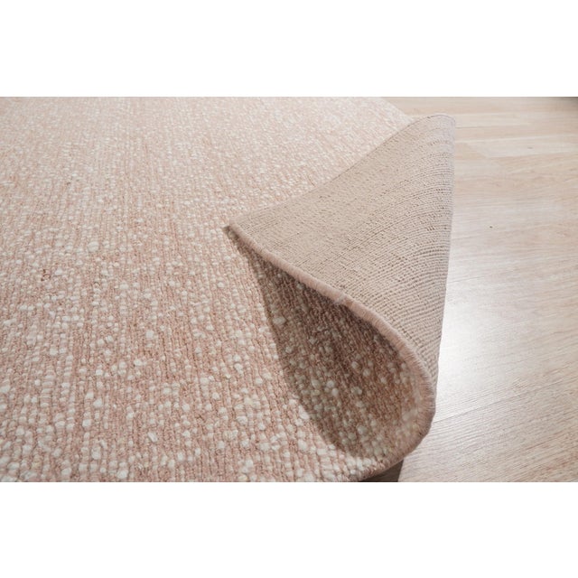 8x10 Freya Graceful Pink Minimalist Contemporary Handmade Wool Carpet Rug For Sale In New York - Image 6 of 8