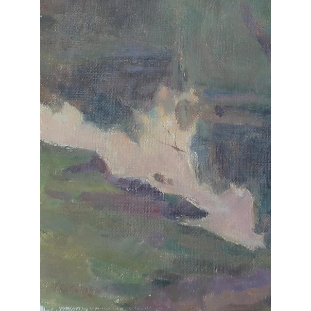 1960s Impressionist Oil Painting: Ukrainian Rural Landscape Art, 1966 46-35 For Sale - Image 5 of 6