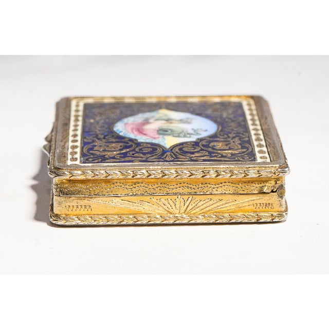 Amazing European 19th Century Antique Continental 800 Silver Gold Gilt Enamel Snuff Box Nereid Riding Hippocamp Neoclassical Art Tobacciana For Sale - Image 15 of 16