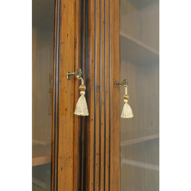 Brown Theodore Alexander Continental Style 2 Piece Bookcase Curio Cabinet For Sale - Image 8 of 13