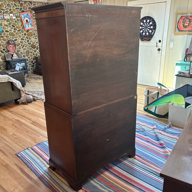 Wood Henredon 1940s/50s Mahogany 8 Drawer Chest on Chest For Sale - Image 7 of 10