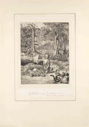 Max Klinger, Simplicius at the Hermit's Grave, Etching, 1881