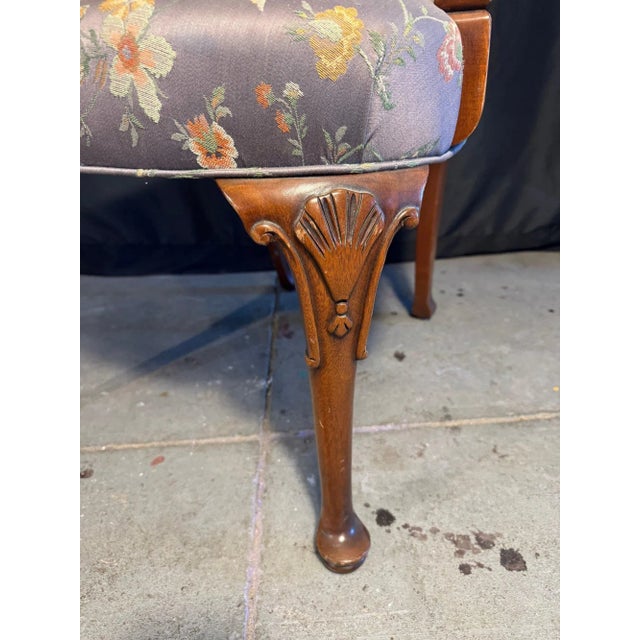 Elegant Chippendale-style armchair by Southwood Furniture Company of Hickory, North Carolina. Crafted in solid mahogany,...