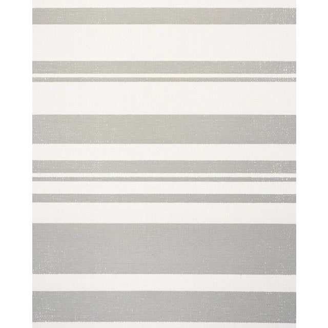 Sample - Schumacher Horizon Paperweave Wallpaper in Grey For Sale
