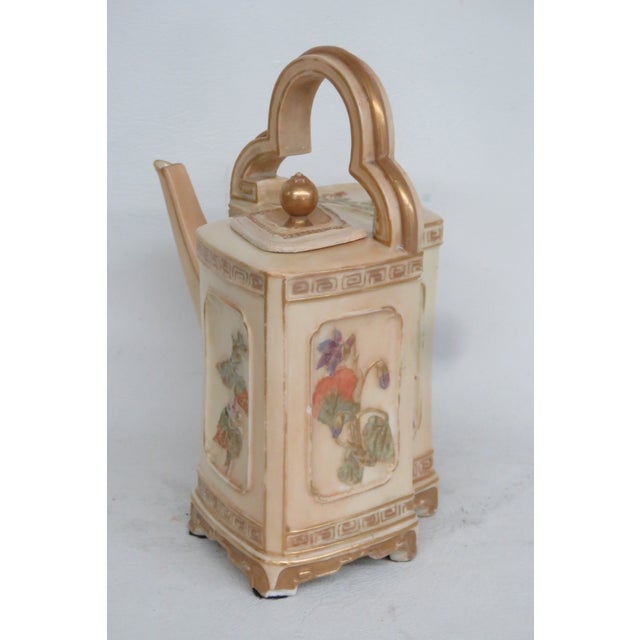 Royal Worcester Hand Painted Flowers Gilt Small Teapot 4624b For Sale - Image 14 of 16