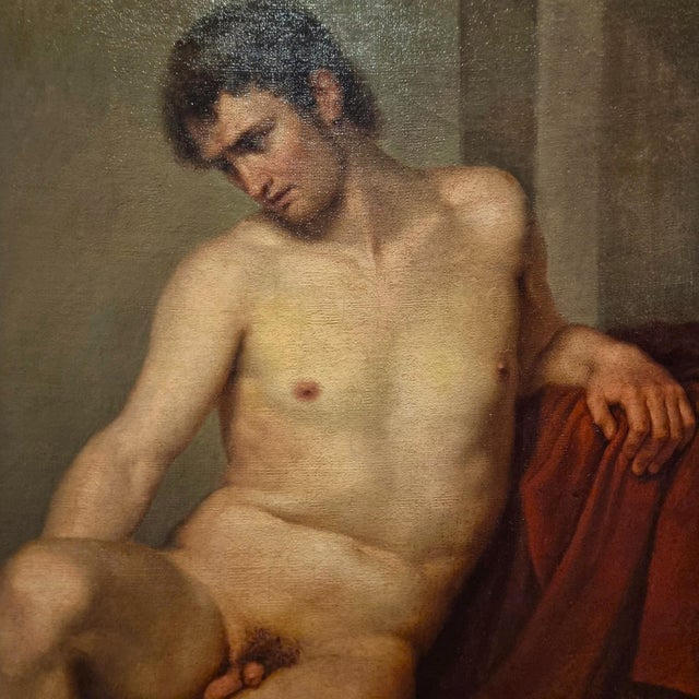 Luigi Sabatelli, Nude Man, 1800s, Oil on Canvas For Sale - Image 3 of 11
