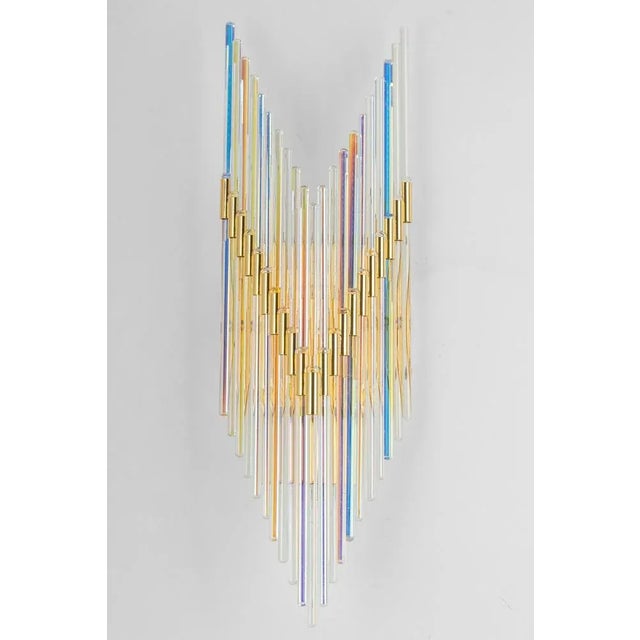 Crystal Glass Rods Wall Sconces, Germany, 1970s, Set of 2 For Sale - Image 11 of 13