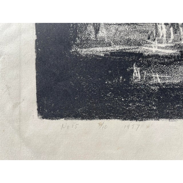 1957 Abstract Black and White Lithograph by J. Axton For Sale - Image 4 of 7
