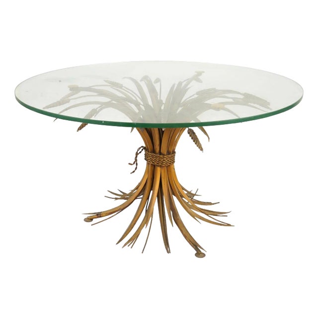 Original Italian Gilt Sheaf of Wheat Coffee Table For Sale