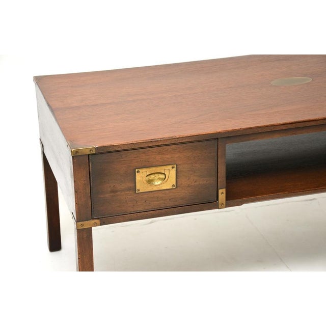 Brown Antique Military Campaign Coffee Table, 1950s For Sale - Image 8 of 12