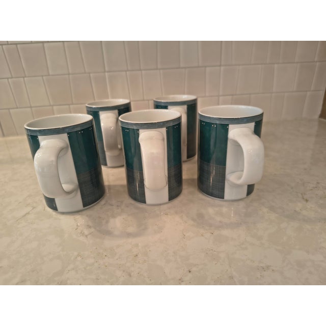 Dansk Dansk Bistro Style Cups, Vintage Pattern Gridlock - Set 5 For Sale - Image 4 of 7