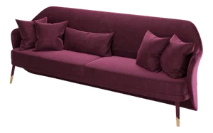Bhutan Bordeaux Velvet Sofa by Javier Gomez